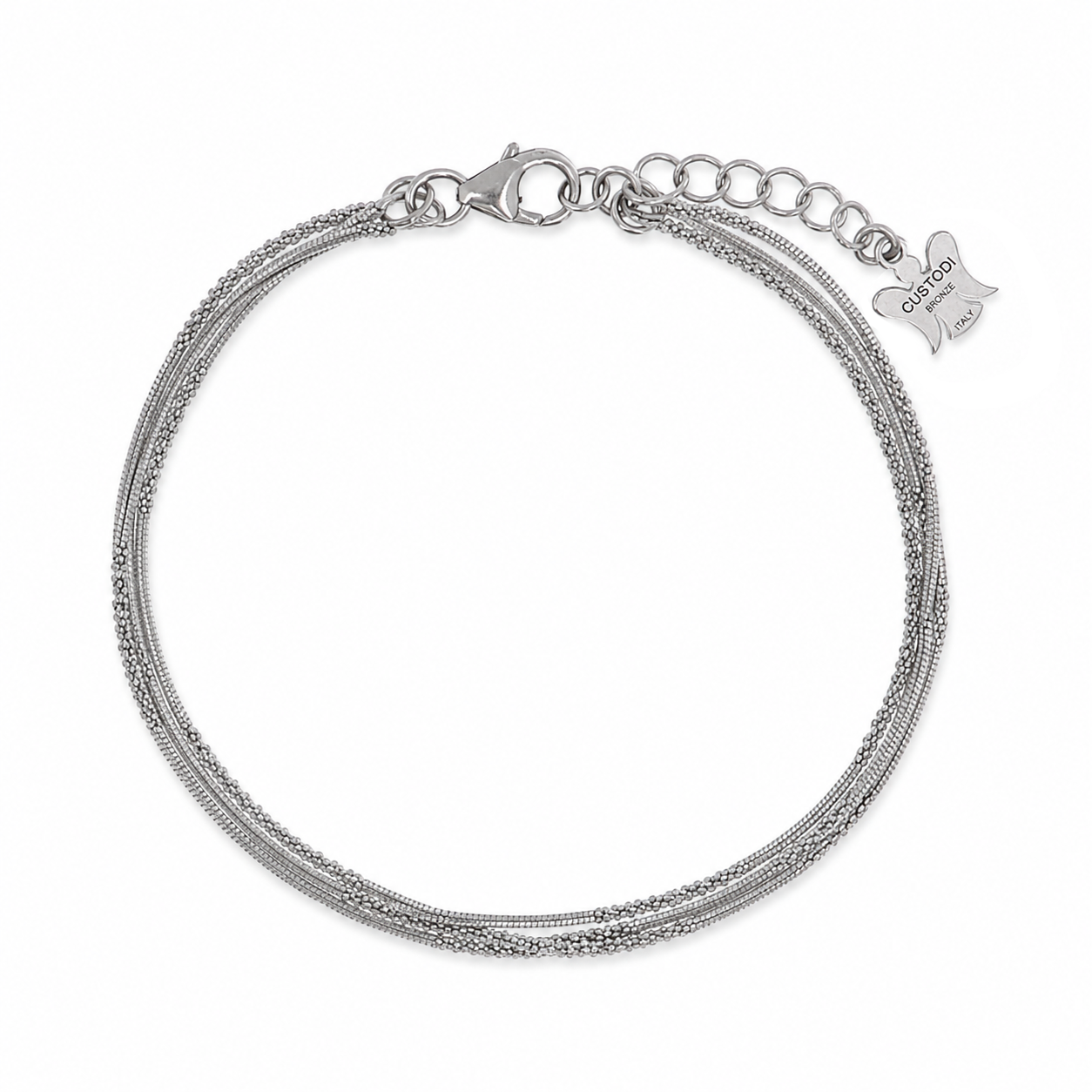 Bracciale tre fili catena lavorata in bronzo
