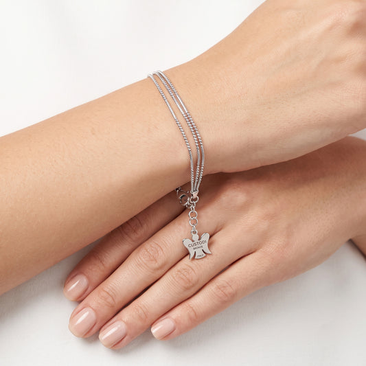 Bracciale tre fili catena lavorata in bronzo