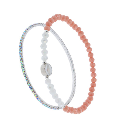 Bracciale Devozionale Doppio Filo Rosa con Miracolosa