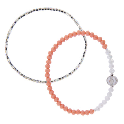 Bracciale Devozionale Doppio Filo Rosa con Miracolosa