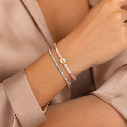 Bracciale Devozionale Mariano Doppio Filo Rosa