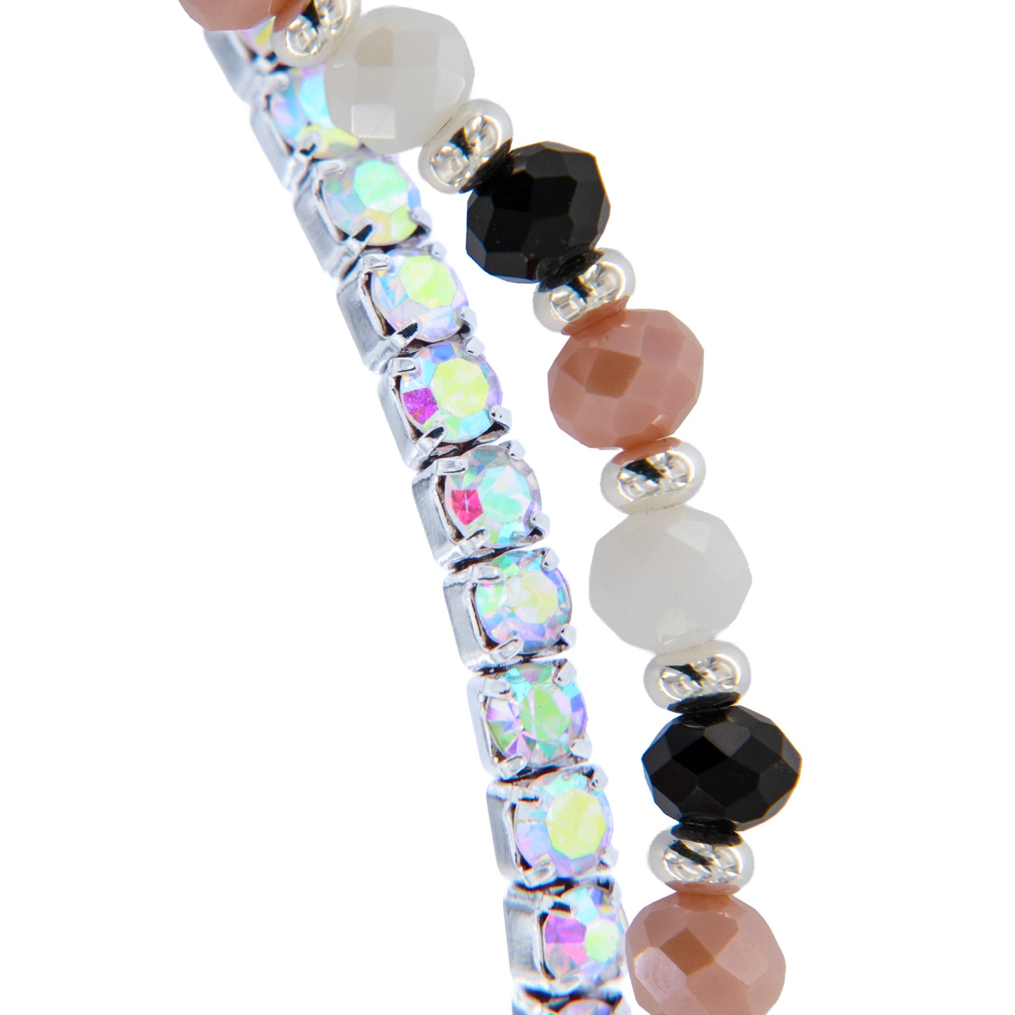 Bracciale Devozionale Doppio Filo Rosa Nero con Miracolosa
