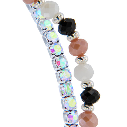 Bracciale Devozionale Doppio Filo Rosa Nero con Miracolosa