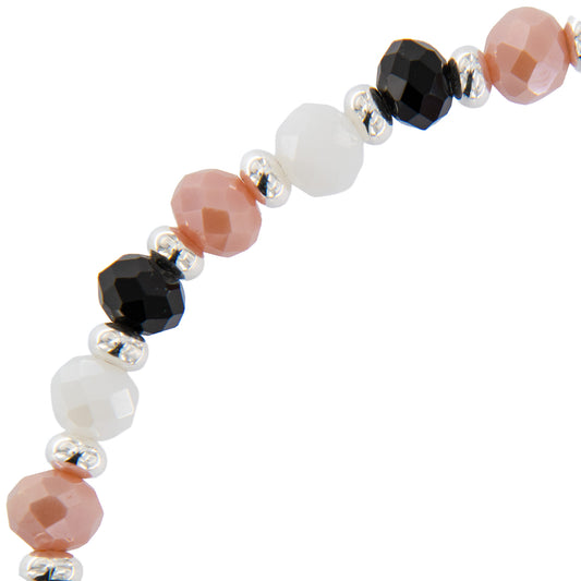 Bracciale Devozionale Doppio Filo Rosa Nero con Miracolosa