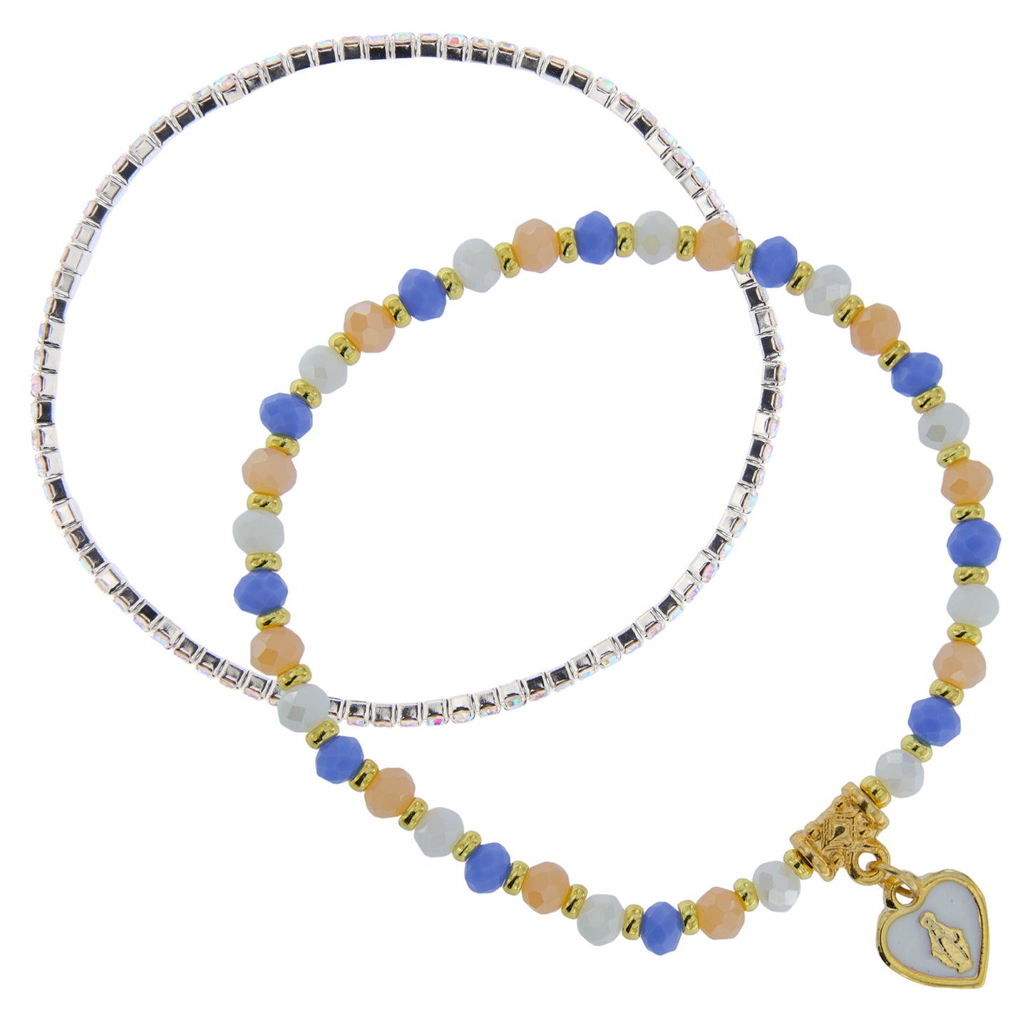 Bracciale Devozionale Doppio Filo Dorato Celeste con Miracolosa