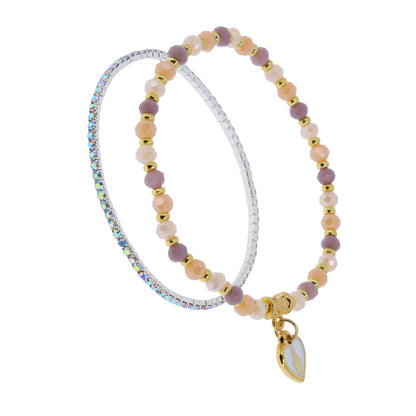 Bracciale Devozionale Doppio Filo Rosa con Miracolosa