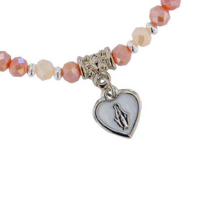 Bracciale Devozionale Doppio Filo Rosa con Miracolosa