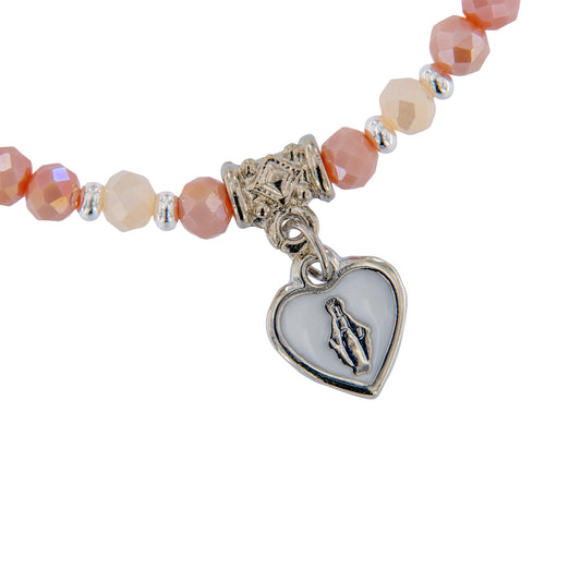 Bracciale Devozionale Doppio Filo Rosa con Miracolosa