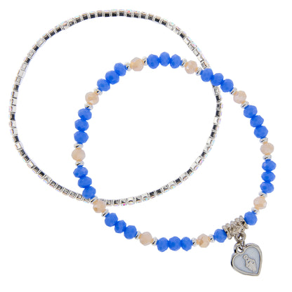 Bracciale Devozionale Doppio Filo Azzurro con Miracolosa
