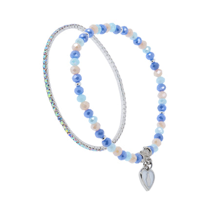Bracciale Devozionale Doppio Filo Azzurro con Miracolosa
