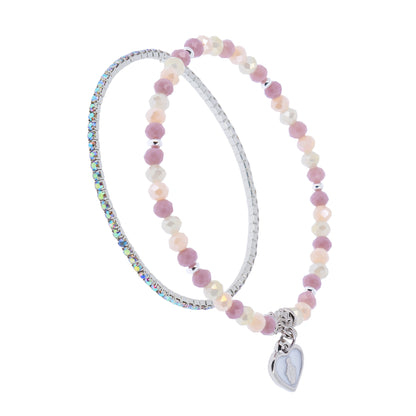 Bracciale Devozionale Doppio Filo Rosa Antico con Miracolosa