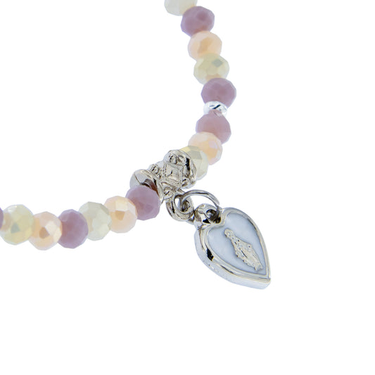Bracciale Devozionale Doppio Filo Rosa Antico con Miracolosa