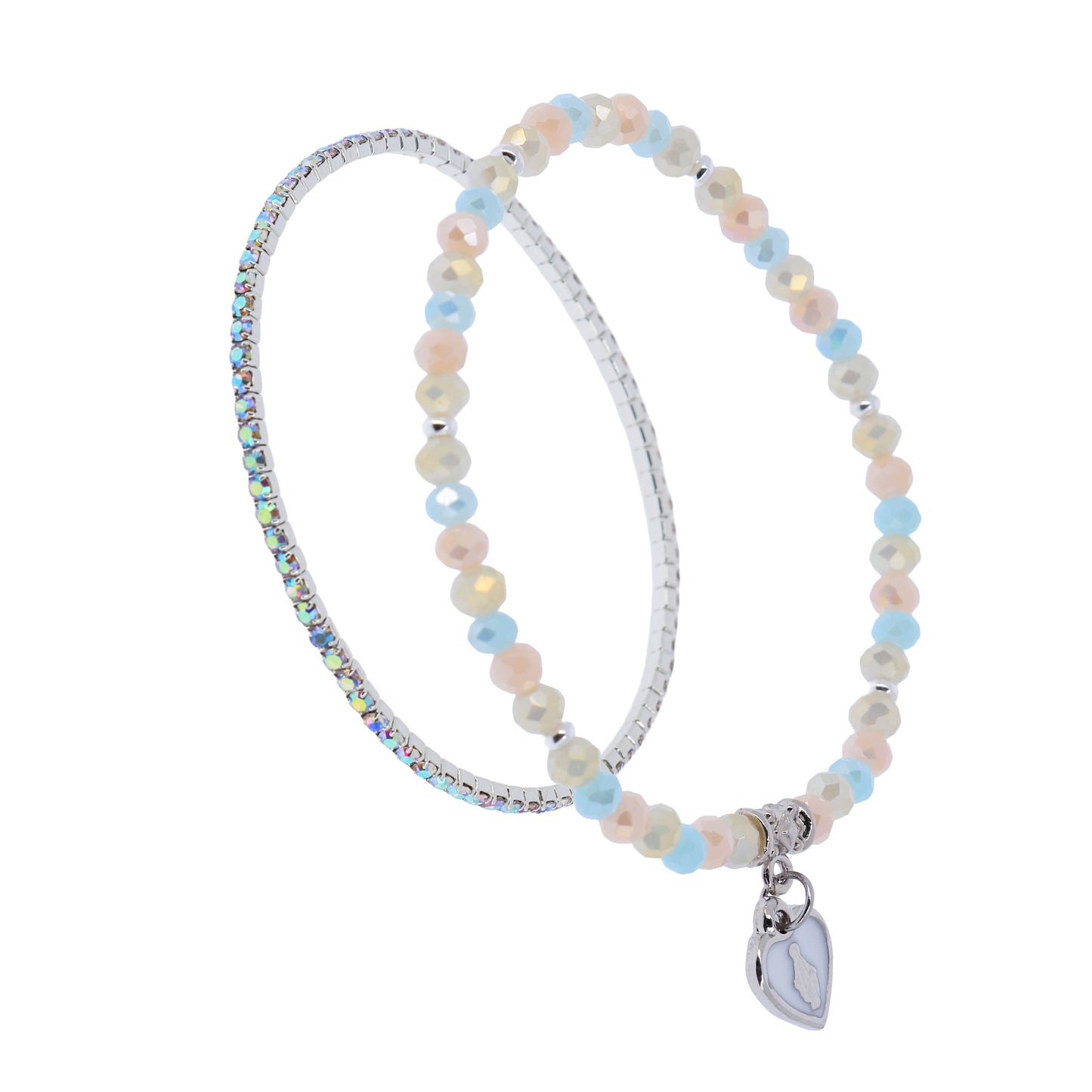 Bracciale Devozionale Doppio Filo Colori Pastello Antico con Miracolosa