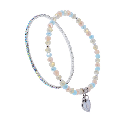 Bracciale Devozionale Doppio Filo Colori Pastello Antico con Miracolosa