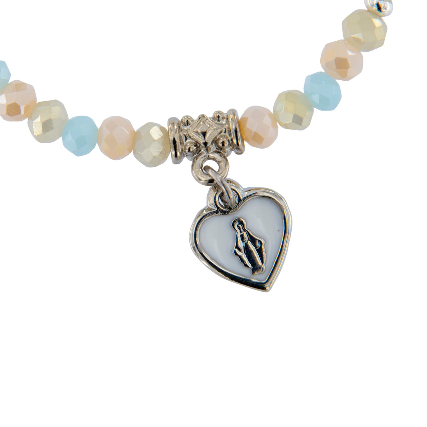 Bracciale Devozionale Doppio Filo Colori Pastello Antico con Miracolosa