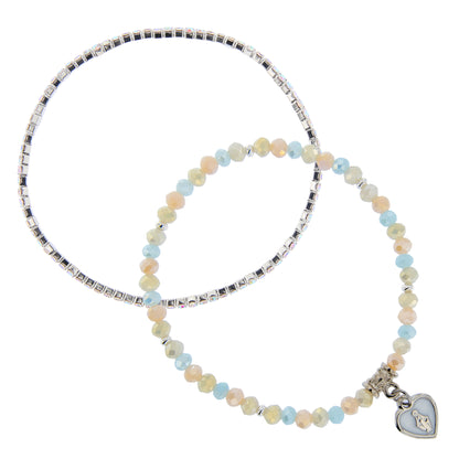 Bracciale Devozionale Doppio Filo Colori Pastello Antico con Miracolosa