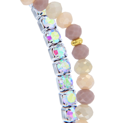 Bracciale Devozionale Dorato Doppio Filo Rosa Antico con Miracolosa