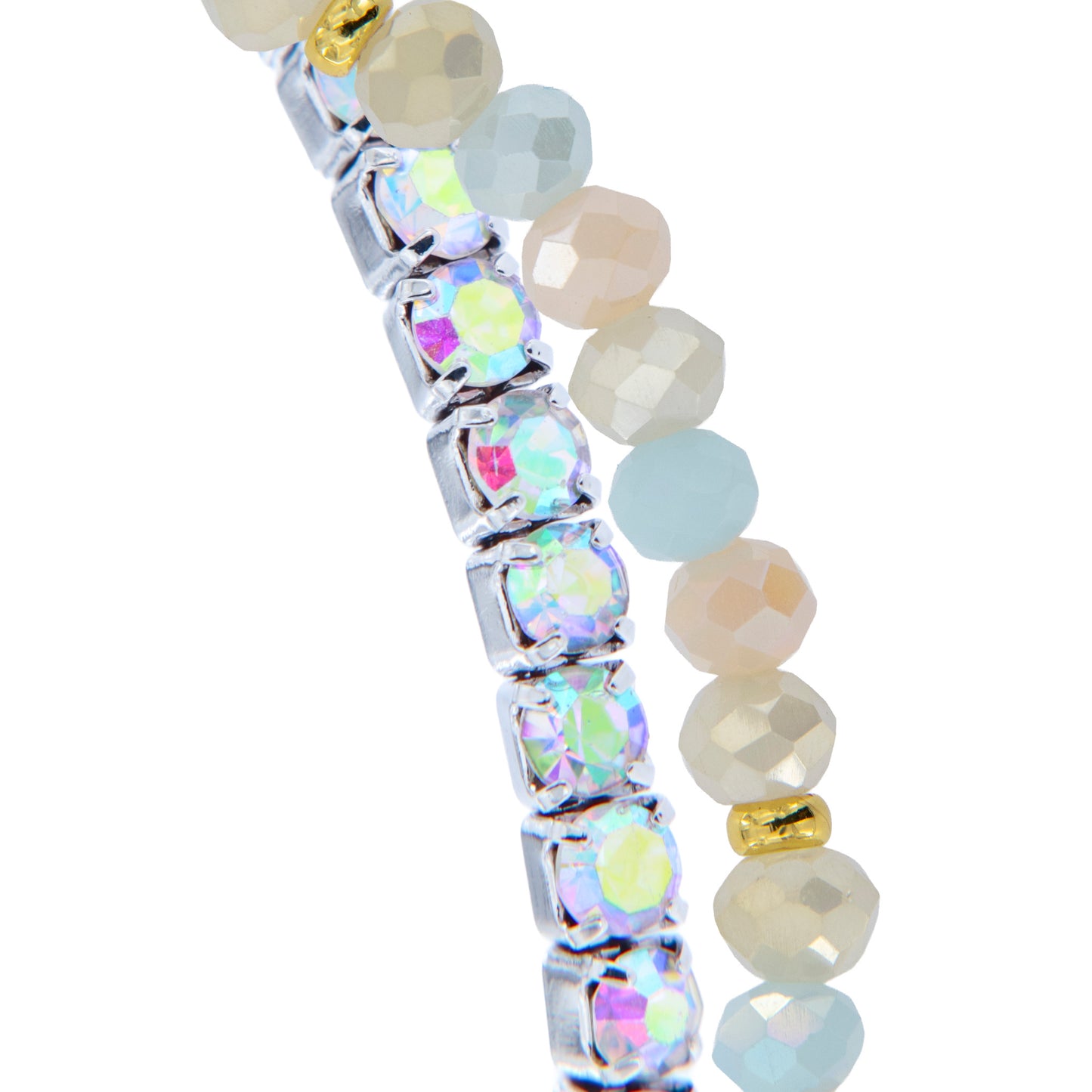 Bracciale Devozionale Doppio Filo Dorato Colori Pastello con Miracolosa