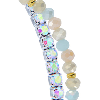 Bracciale Devozionale Doppio Filo Dorato Colori Pastello con Miracolosa