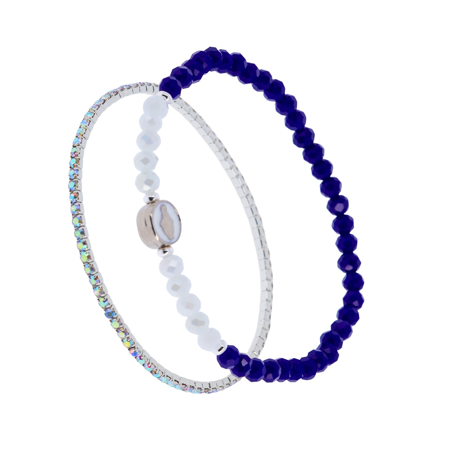 Bracciale Devozionale Doppio Filo Blu con Miracolosa