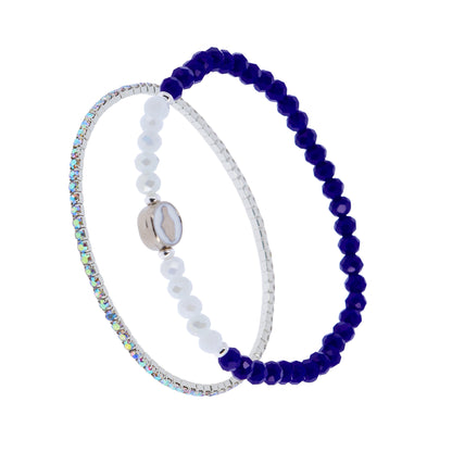 Bracciale Devozionale Doppio Filo Blu con Miracolosa