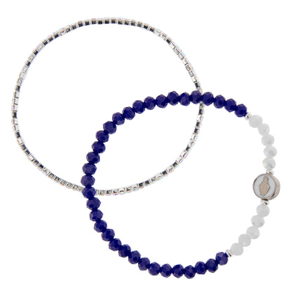 Bracciale Devozionale Doppio Filo Blu con Miracolosa