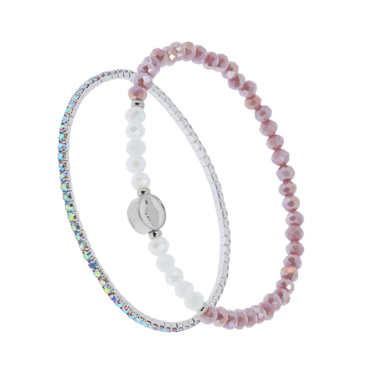 Bracciale Devozionale Doppio Filo Malva con Miracolosa