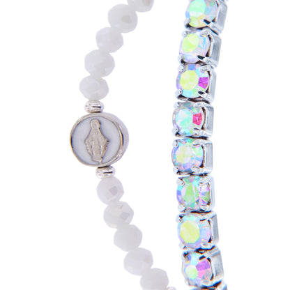 Bracciale Devozionale Doppio Filo Malva con Miracolosa