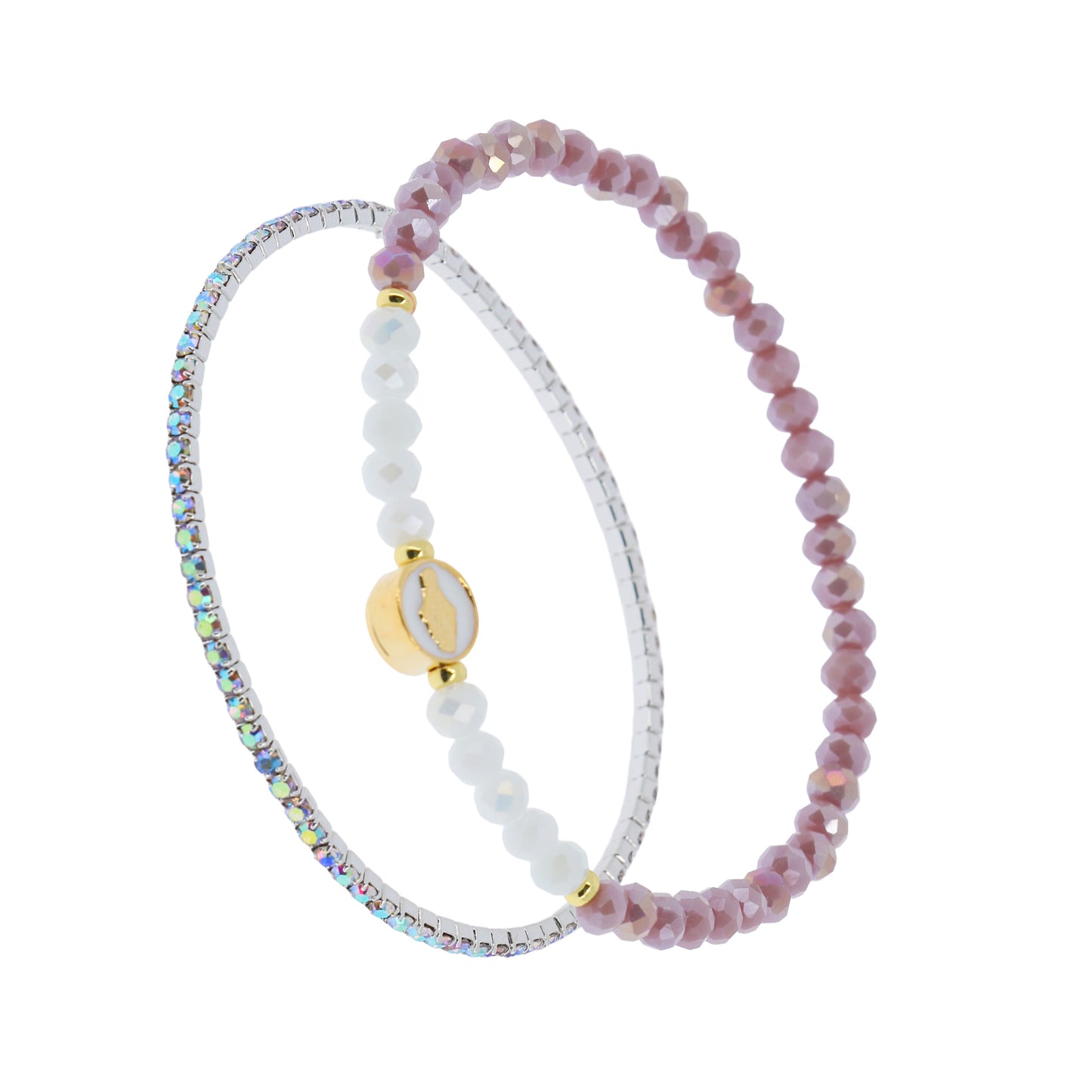 Bracciale Devozionale Mariano a Doppio Filo Malva