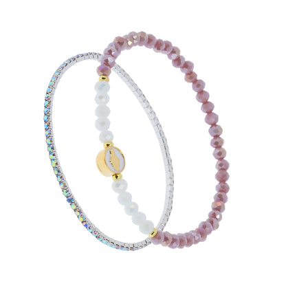 Bracciale Devozionale Mariano a Doppio Filo Malva