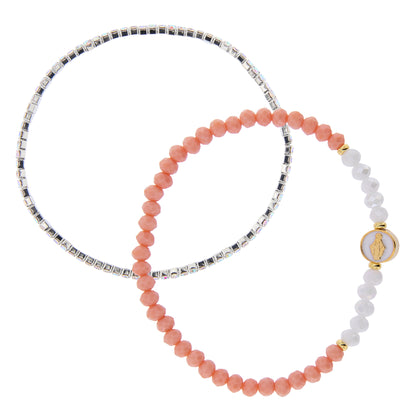 Bracciale Devozionale Mariano Doppio Filo Rosa