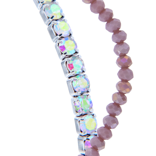 Bracciale Devozionale Mariano a Doppio Filo Malva