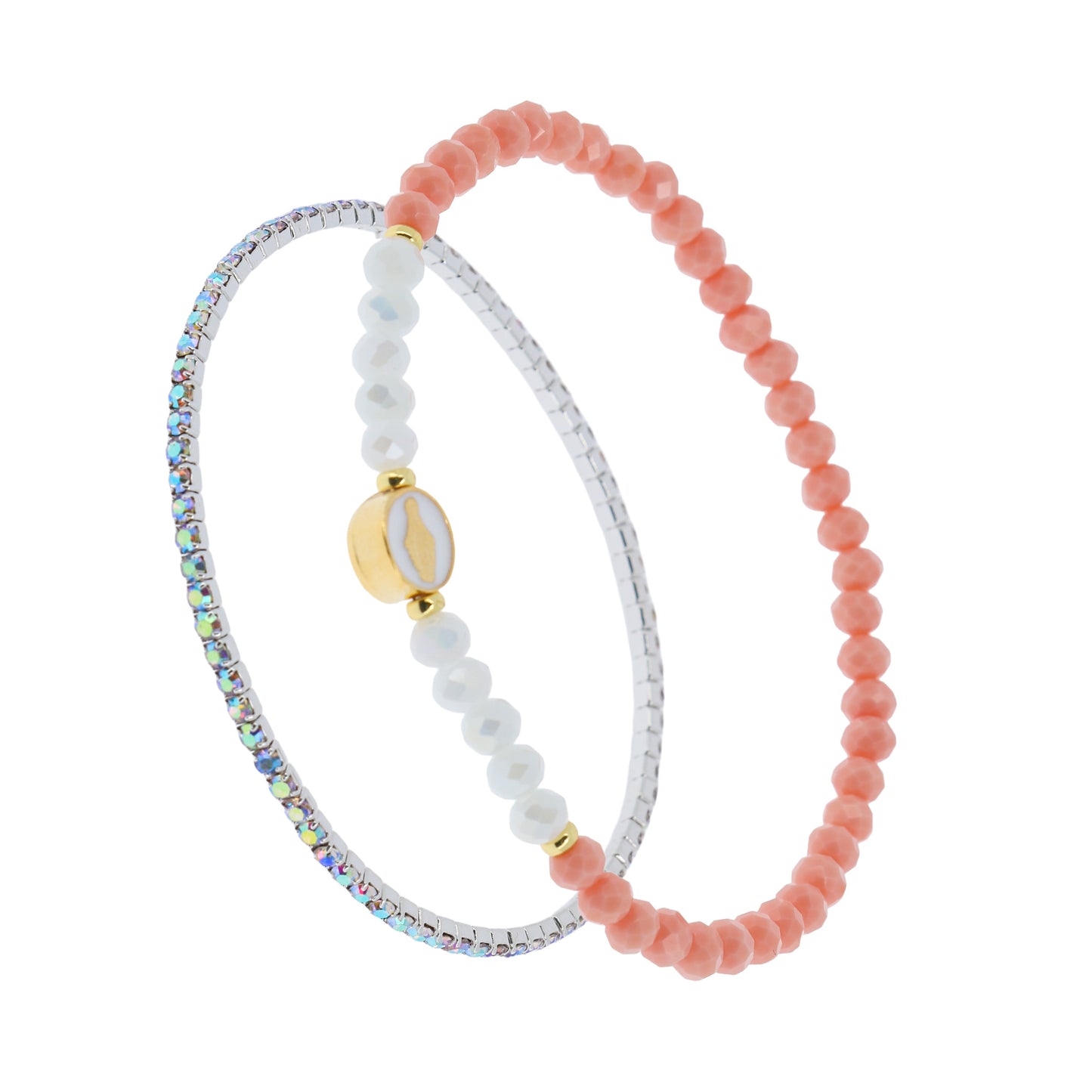 Bracciale Devozionale Mariano Doppio Filo Rosa