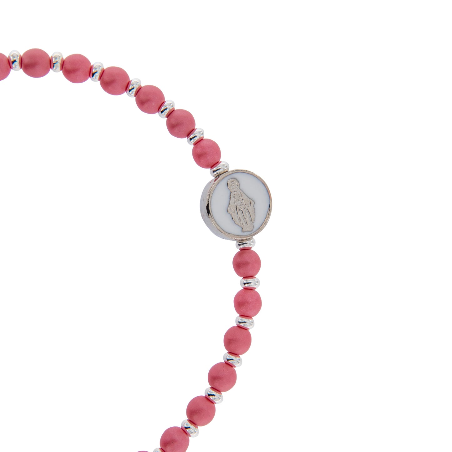 Bracciale Devozionale con Miracolosa fucsia con ciondolo smaltato