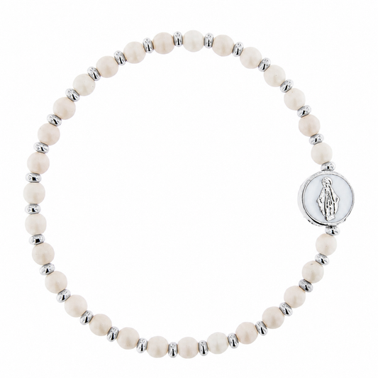 Bracciale Devozionale con Miracolosa panna con ciondolo smaltato