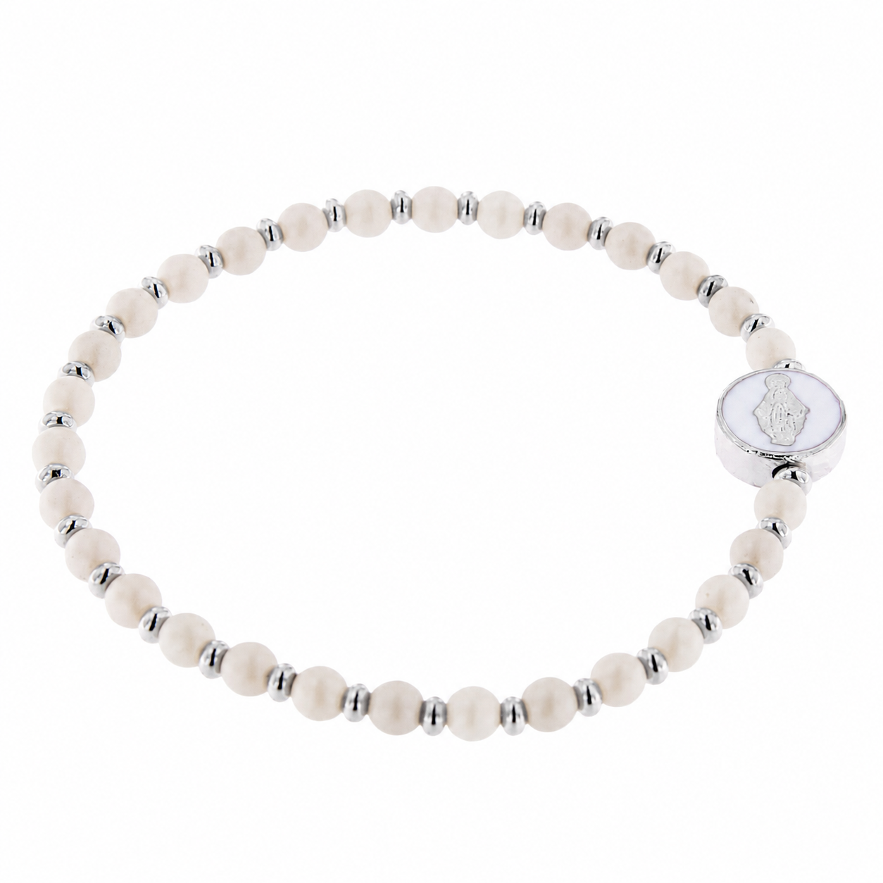 Bracciale Devozionale con Miracolosa panna con ciondolo smaltato