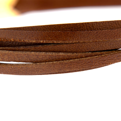 Bracciale Pater, pelle marrone, Pater in argento dorato