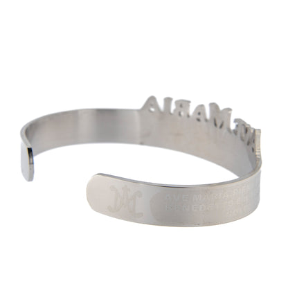 Bracciale rigido in acciaio con preghiera Ave Maria