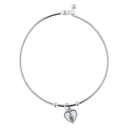 Bracciale Rigido in Acciaio Madonna Miracolosa - 6,5 cm