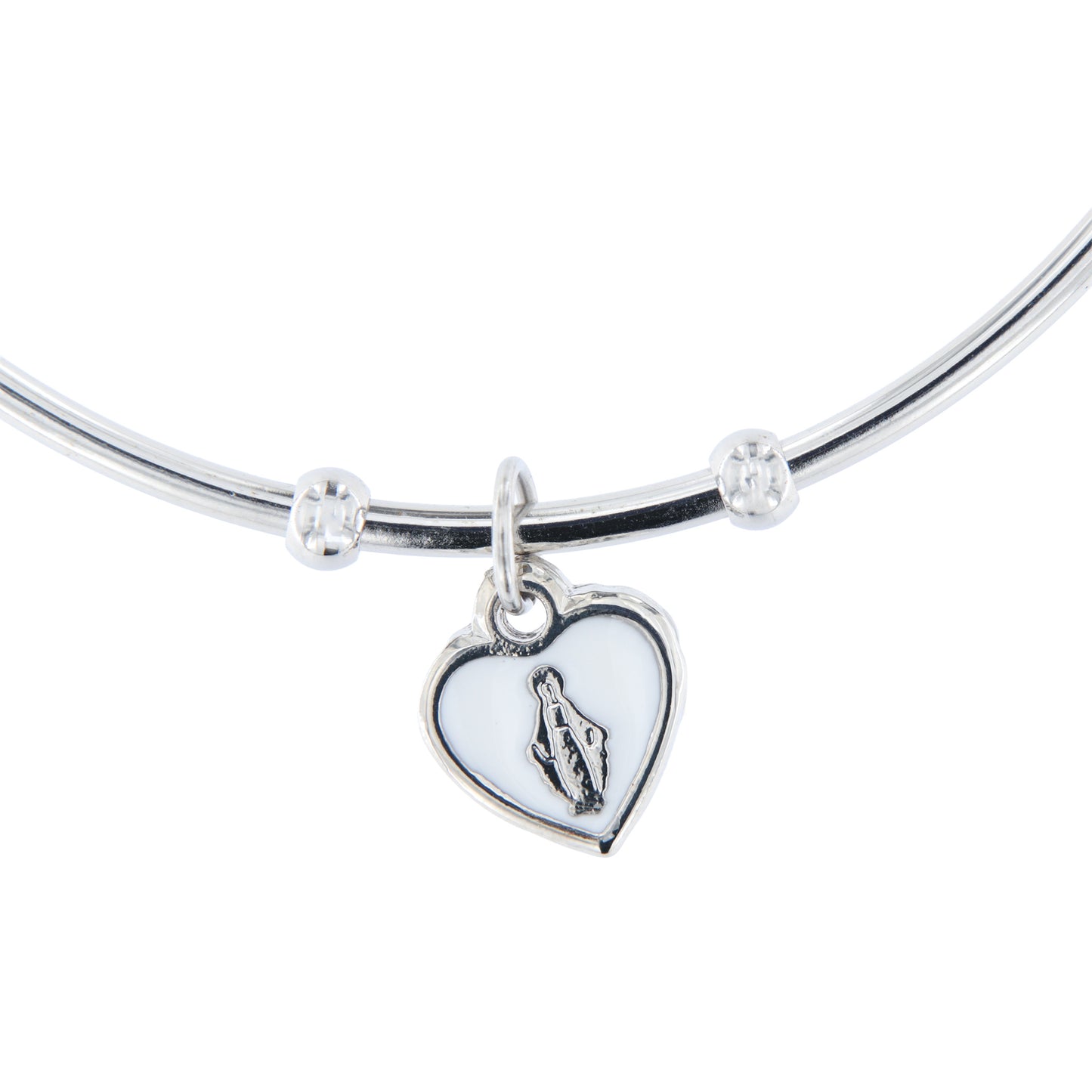 Bracciale Rigido in Acciaio Madonna Miracolosa - 6,5 cm
