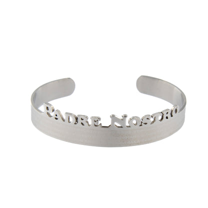 Bracciale rigido in acciaio con preghiera Padre Nostro
