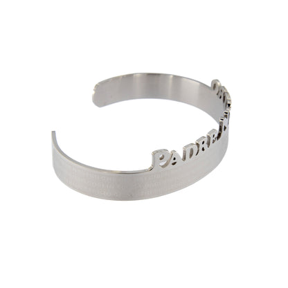 Bracciale rigido in acciaio con preghiera Padre Nostro