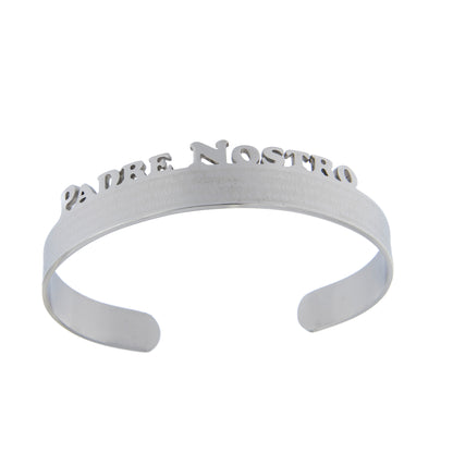 Bracciale rigido in acciaio con preghiera Padre Nostro