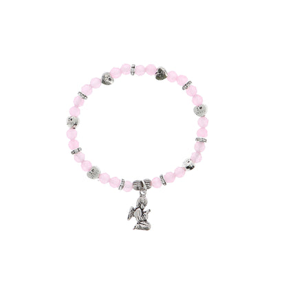 Bracciale angelo custode in giada rosa con confezione