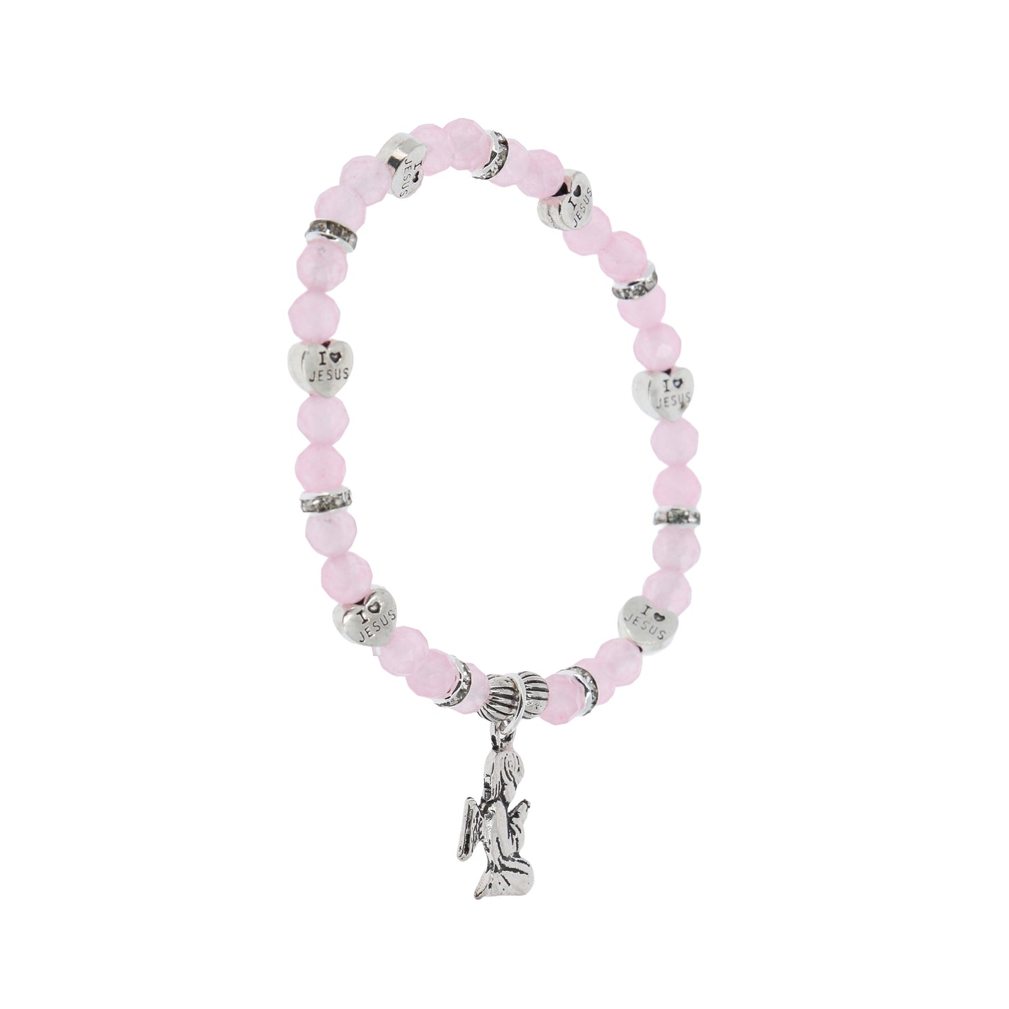 Bracciale angelo custode in giada rosa con confezione