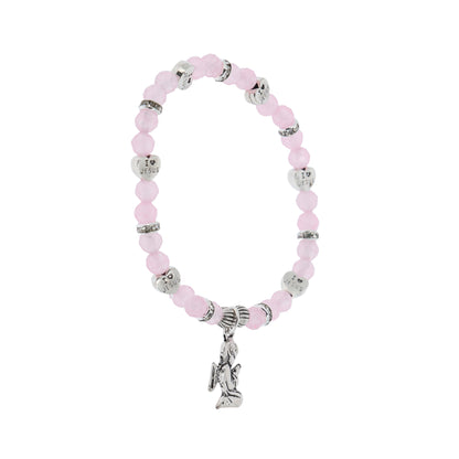 Bracciale angelo custode in giada rosa con confezione