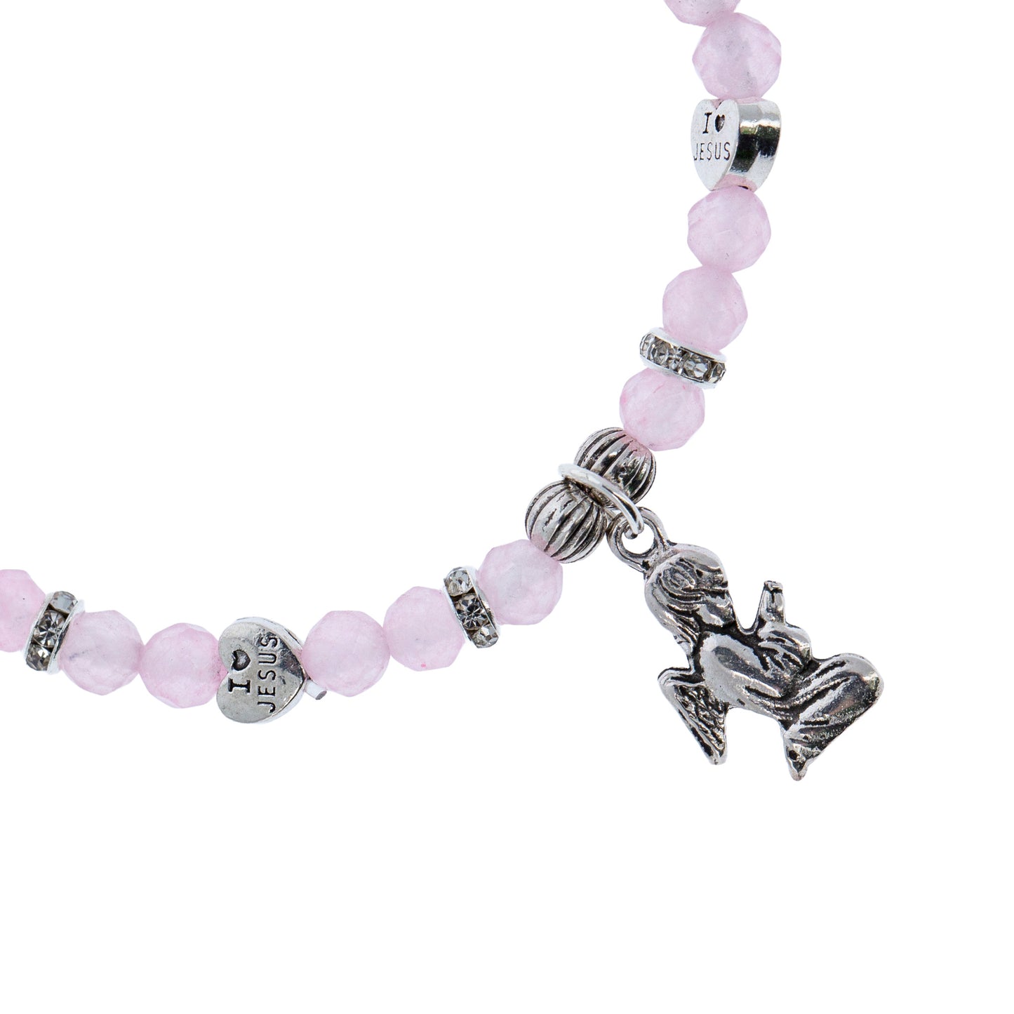 Bracciale angelo custode in giada rosa con confezione