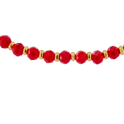 Bracciale devozionale dorato rosso con rosa e cuore Medaglia Miracolosa