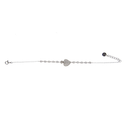 Bracciale Sacrum Cor, Cuore Votivo e zirconi, argento 925