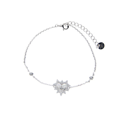 Bracciale Lumina, Cuore con zirconi bianchi, argento 925